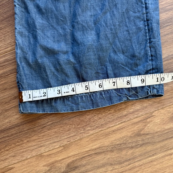 Lightweight Chambray Jumpsuit Tie-Waist Wide Leg Loft Size XS Denim Minimalist - Picture 9 of 11